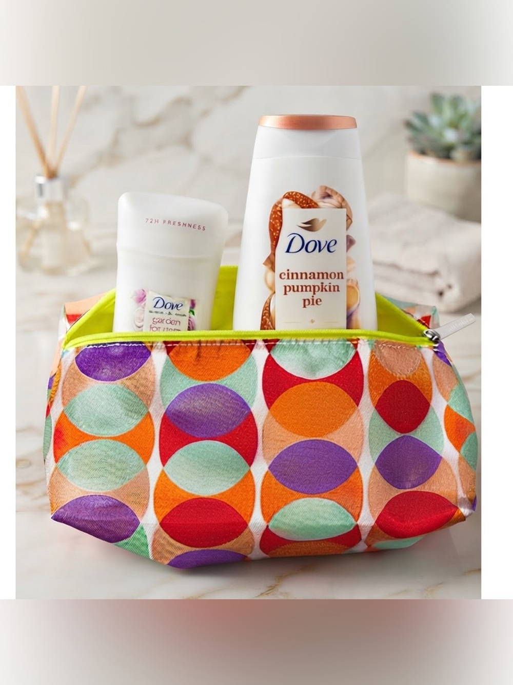 Dove Cinnamon Pumpkin Pie Body Wash, Clinique Bag, & Dove Garden Rose Deodorant